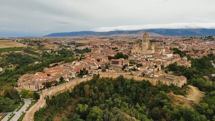 Fototapeta premium foto de drone de Segovia España europa