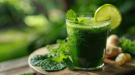 Fototapeta premium Herbal Detox Program Advertising Background