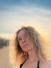 Young woman relaxing at the beach