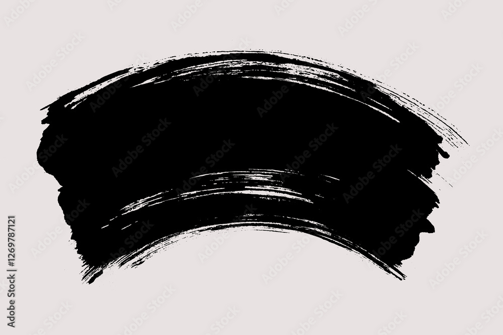 Aufkleber Brush stroke background. Vector painted curve, isolated on white background. Grunge textured design element