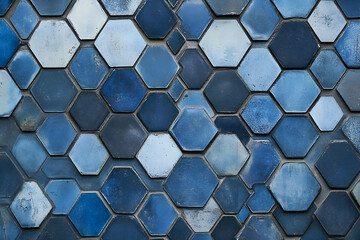 Hexagonal blue pattern showcasing depth and modern sophistication