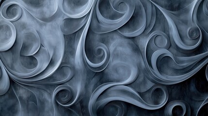 Obraz premium Abstract Swirling Gray Blue Pattern Design