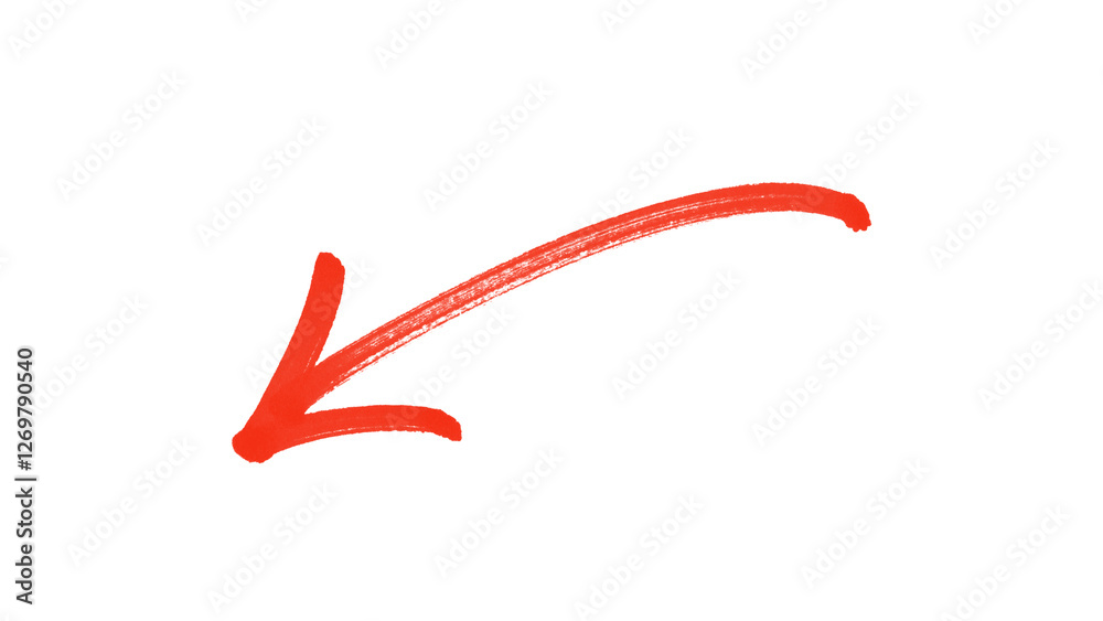 Wall mural hand drawn red arrow icon. vector up arrows. mark point icon design collection for business and educ