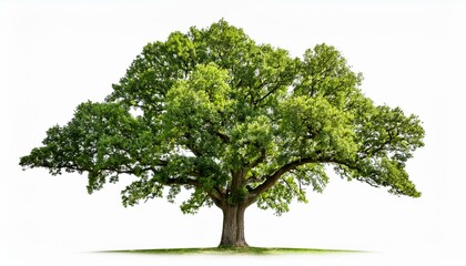 big green oak tree isolated on background