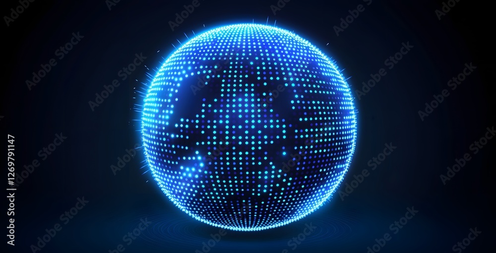 Wall mural blue sphere isolated