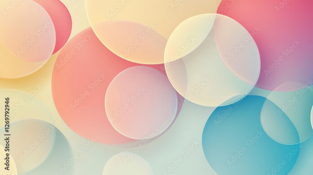 Poster abstract pastel circles overlapping background design