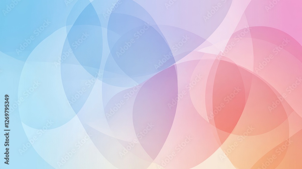 Poster abstract pastel color overlapping shapes design