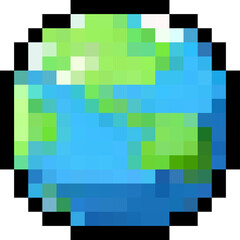 earth pixel art illustration png