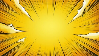 blank yellow comic cartoon frame background template