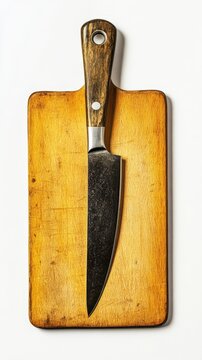 Rustic Kitchen Knife and Chopping Board Still Life