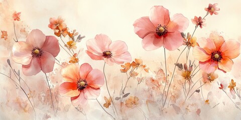 Delicate floral arrangement with gentle watercolor hues for a refined wedding invitation design.