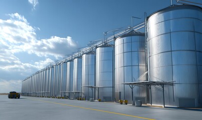 Obraz premium oil tanks in the factory