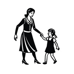 mother's day silhouette vector illustration