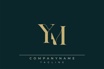 Elegant Monogram with Sophisticated Typography Design Featuring YM with Sophisticated Typography