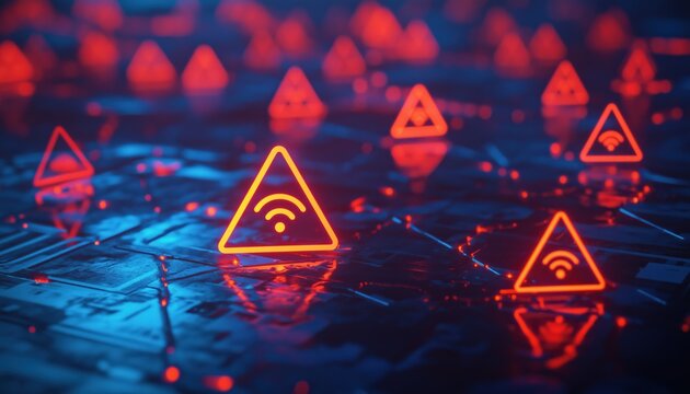 Internet Wireless Network With Alert Notifications: Providing Hotspot Access Points For Connectivity Issues, Broadcasting Wifi Signals To Cover A Wide Area.