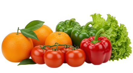 frutas e verduras no fundo transparente