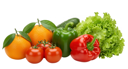 frutas e verduras no fundo transparente