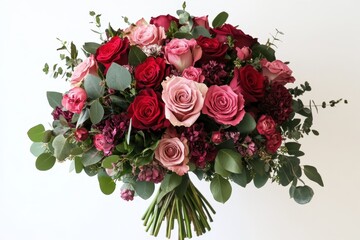 Lovely pink and red roses bouquet
