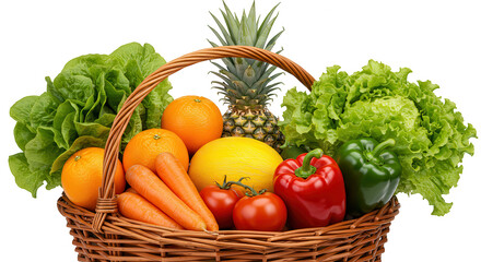 frutas e verduras no fundo transparente