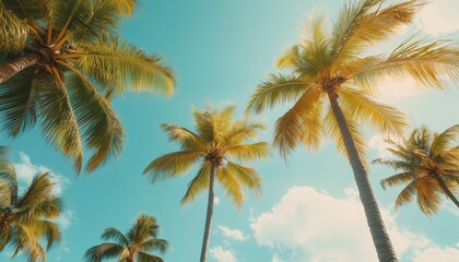 Tropical Vibes: Palm Trees Lining The Beach In Key Biscayne, Florida - A Relaxing And Scenic Destination For Nature Lovers.
