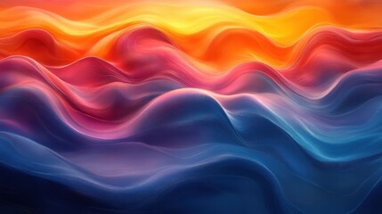Fototapeta premium Colorful Abstract Waves with Gradients of Orange and Blue Tones