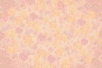 Fototapeta premium Delicate floral background in soft orange color.