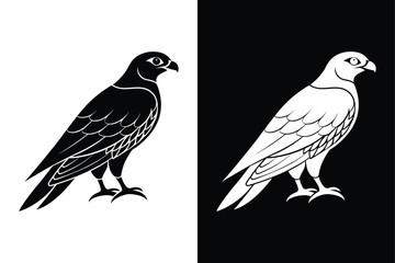 Falcon Silhouette Vector Ideal for Branding & Nature Art.