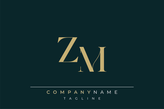 Elegant Monogram with Sophisticated Typography Design Featuring ZM with Sophisticated Typography
