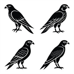 Stylized Falcon Silhouette Vector Icon Set Sharp & Professional Design.