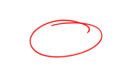 Red highlighter circle transparent. Red hand drawn circle marker for highlighting text.