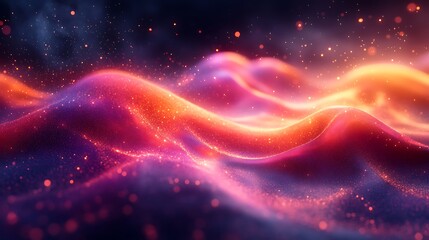 Obraz premium Cinematic storytelling concept with energetic color trails and glowing abstract waves