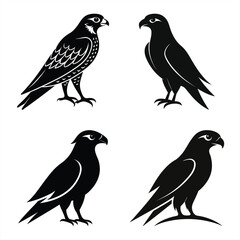 Stylized Falcon Silhouette Vector Icon Set Sharp & Professional Design.