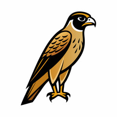 Falcon Bird Silhouette Vector Icon White Background.