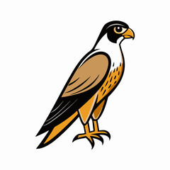 Falcon Bird Silhouette Vector Icon White Background.
