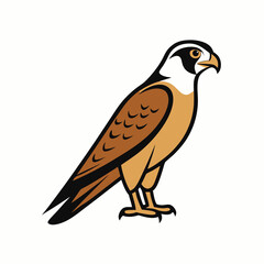 Falcon Bird Silhouette Vector Icon White Background.