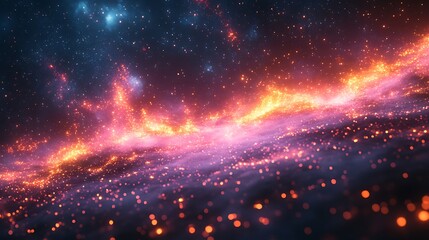 Fototapeta premium Abstract radiant vision of creative filmmaking with glowing neon energy