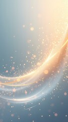abstract background with space, abstract lines, shining golden particles and soft waves of light