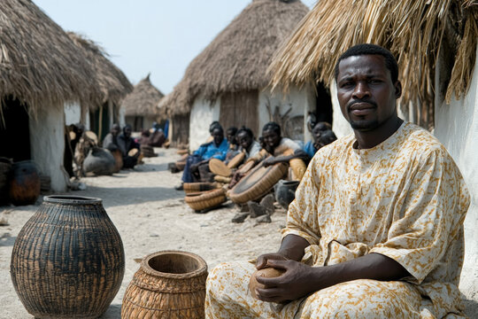A captivating portrayal of a faquir performing in a traditional setting