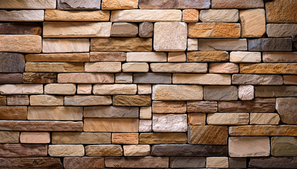 Obraz premium wall with decorative stone texture rectangles of different stones