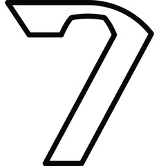 Number 7 icon line vector illustration