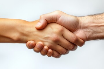 Handshake between two individuals symbolizing agreement and collaboration in a professional setting