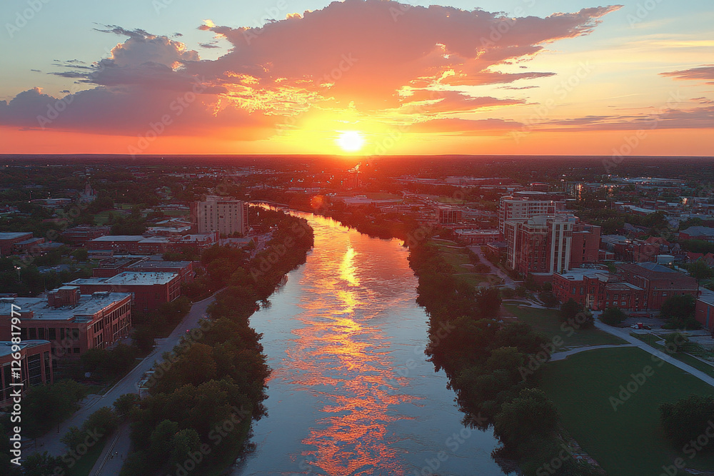 Canvas Prints A scenic view of the Lancaster skyline at sunset