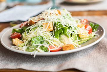 Caesar salad on plate - Healthy food style 