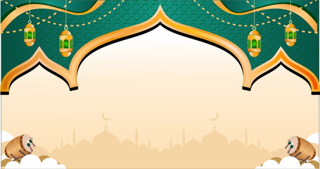 Banner Islamic Background Ornament Ramadhan Vector