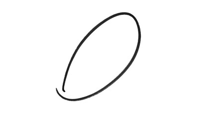 Black highlighter circle transparent. Black hand drawn circle marker for highlighting text.