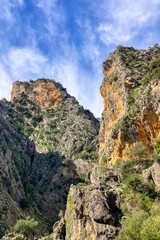 Hiking to Montejaque dam (Presa de Montejaque) and Hundidero cave (Cueva del Hundidero) in the province of Malaga, Andalusia, Spain