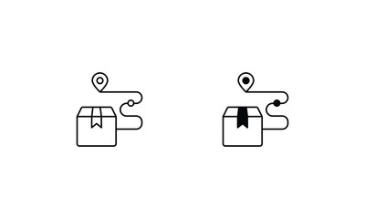 Tracking icons set line and glyph vector icon