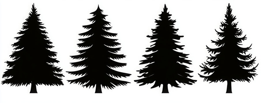 Christmas Trees Pictogram Set 
