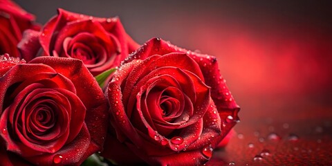 red roses with water drops