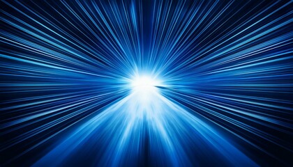 radial blue light through the tunnel glowing in the darkness for print designs templates advertising materials